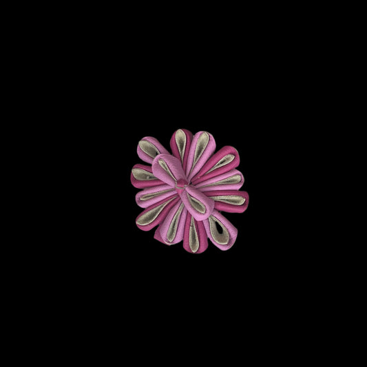 Tsumami Kanzashi Leather Flower Hair Pin
