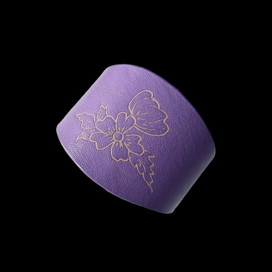 Flower and Tulip Leather Cuff