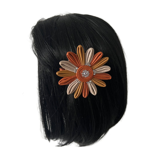 Crystal Sunflower Leather Hair Accessory Set - Yellow Tones