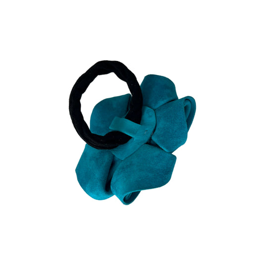 Turquoise Suede 3-in-1 Flower Hair Accessory Set with Swarovski Crystal