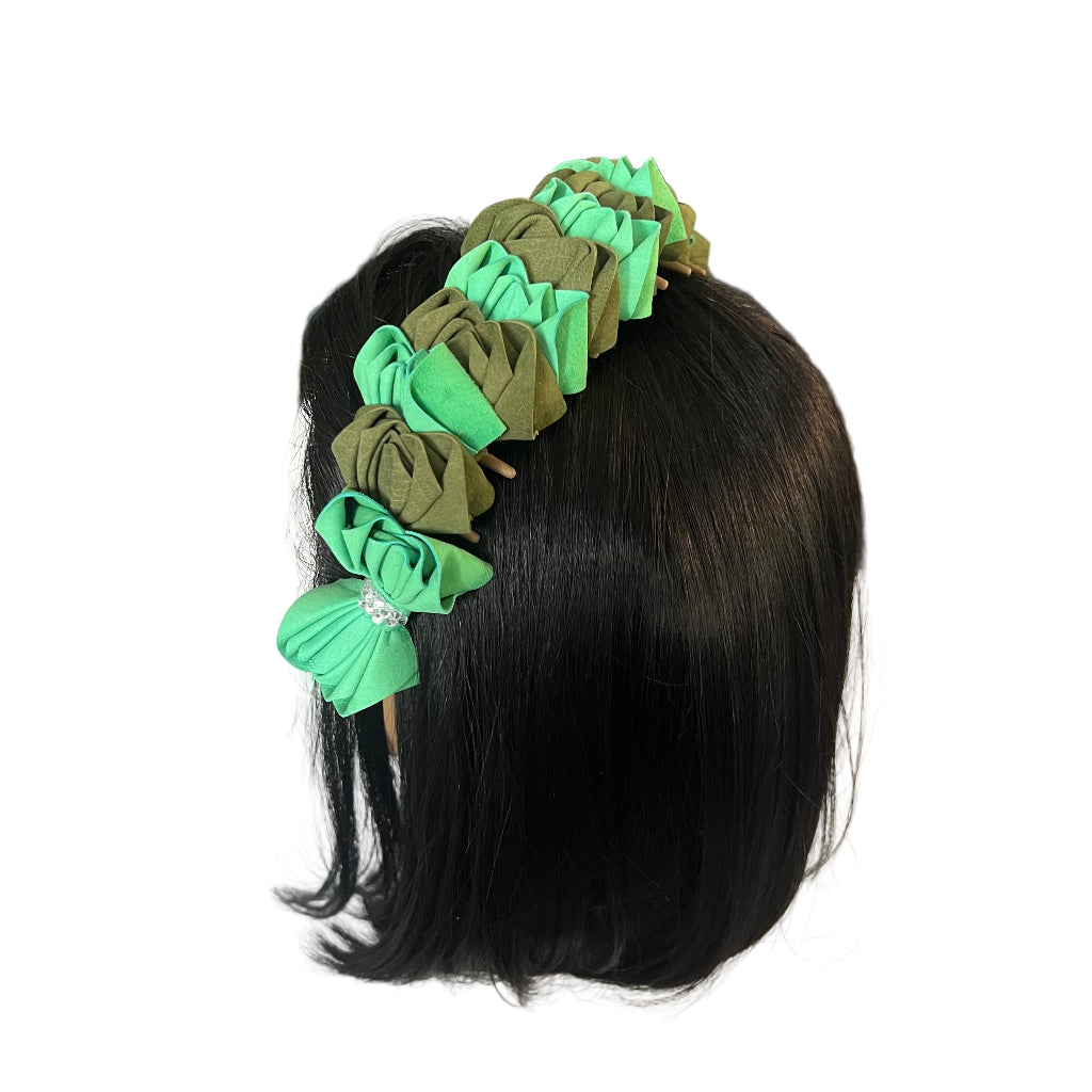 Day of the Dead Catrina Crown - Emerald Suede Crystal Enchantment