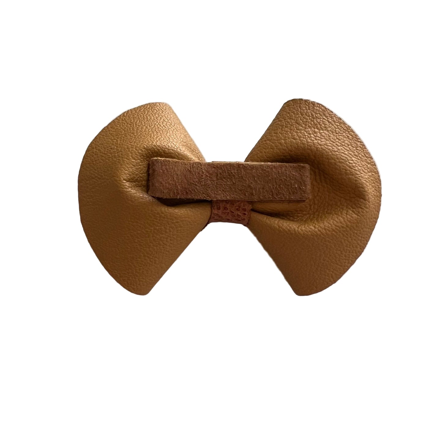 Caramel & Brown Two-Tone Leather Bow Hair Clip