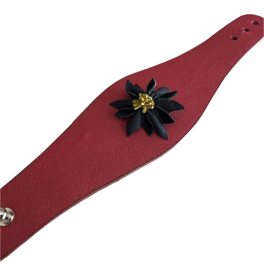 Leather Flower Cuff
