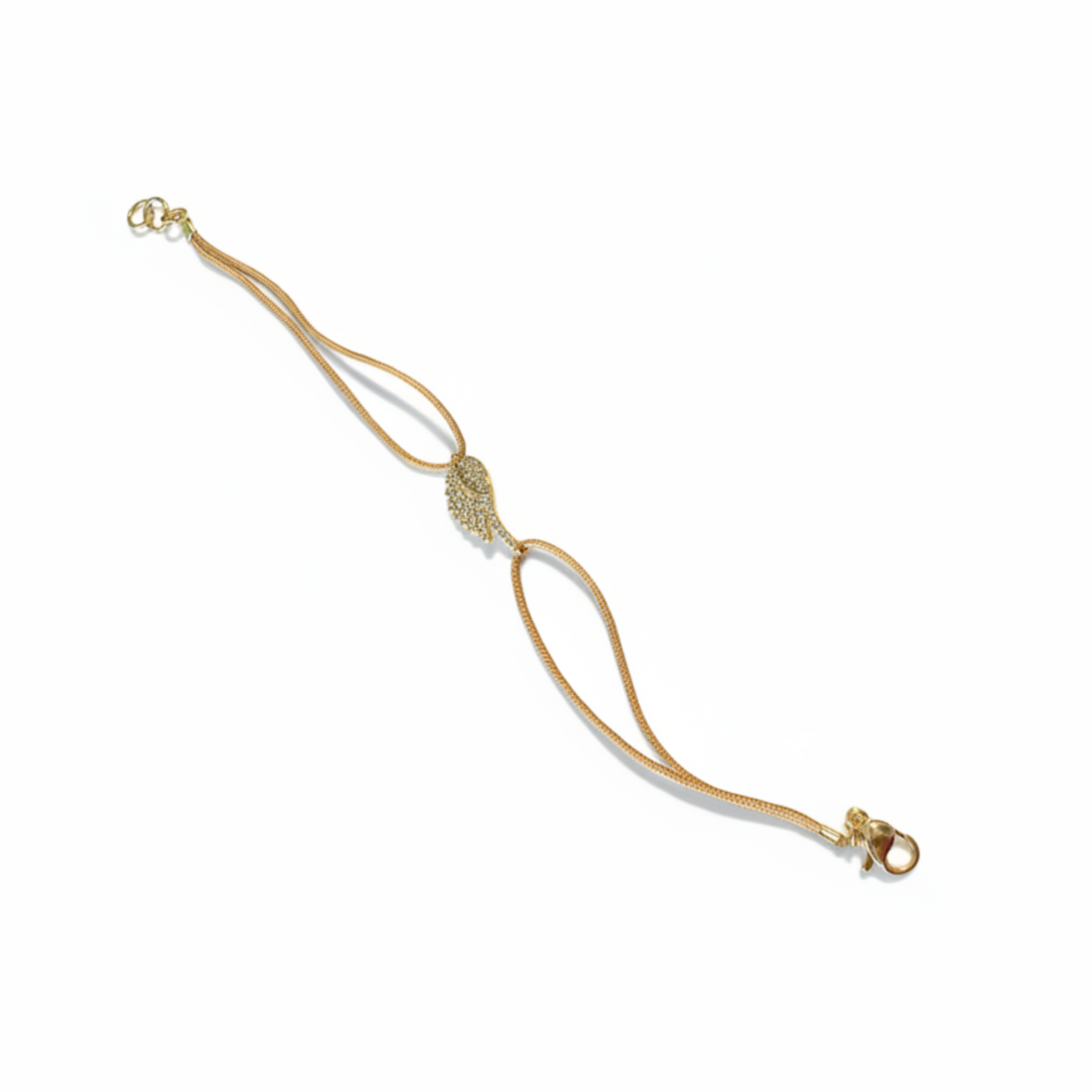 Gold bracelet white background