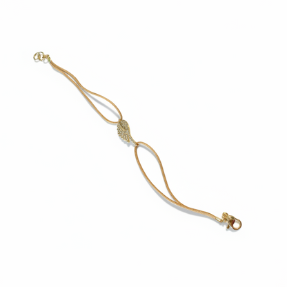 Gold bracelet white background