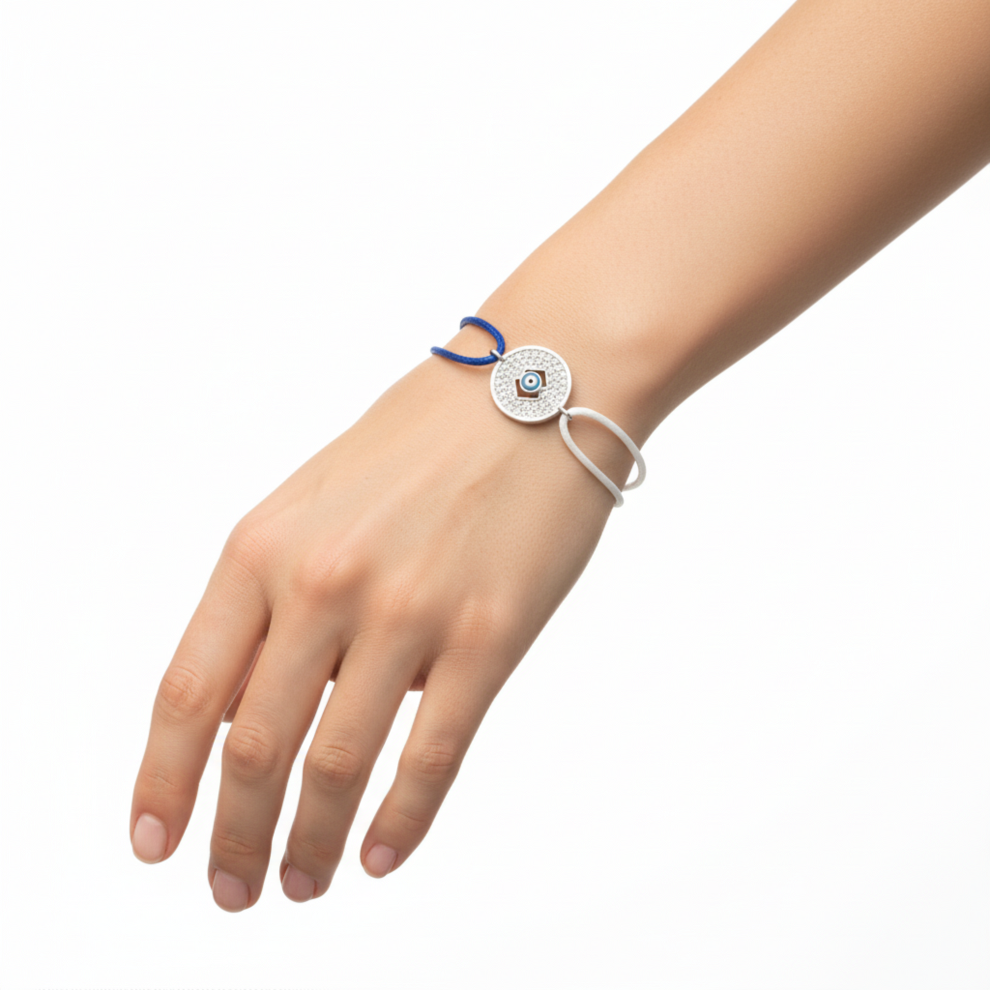 Model Wearing Evil Eye Bracelet